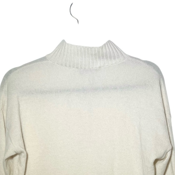 Everlane Ivory Cream Cashmere Wool Henley Pocket Sweater Medium - Picture 5 of 10